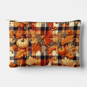 Pumpkins Maple Leaves Autumn Plaids  Accessory Pouch