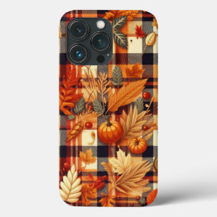Pumpkins Maple Leaves Autumn Plaids iPhone 13 Pro Case
