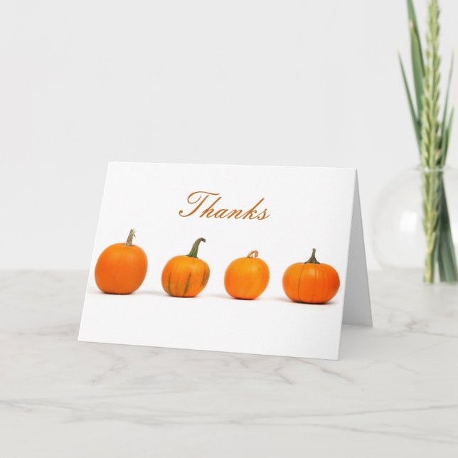 Pumpkins Modern Simple GiveThanks Thanksgiving Holiday Card (Front)