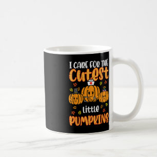 Pumpkins Nurse Halloween Scrub Top Fall Thanksgivi Coffee Mug
