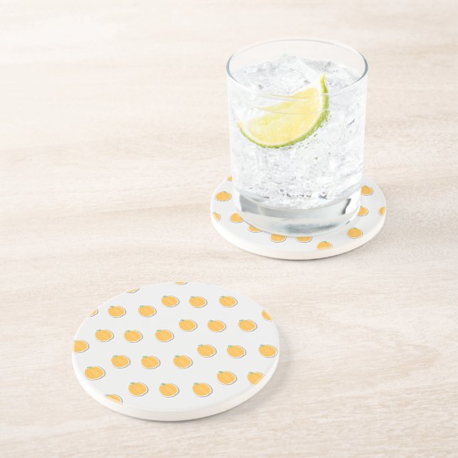 Pumpkins on  grey coaster (Side)