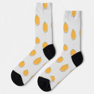 Pumpkins on grey socks