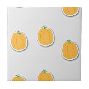 Pumpkins on grey tile