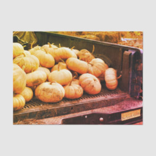 Pumpkins On Pickup Truck Fall Vintage Decoupage  Tissue Paper