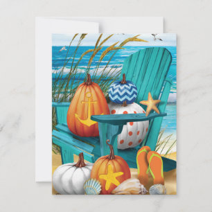 Pumpkins on the Beach Flat Card