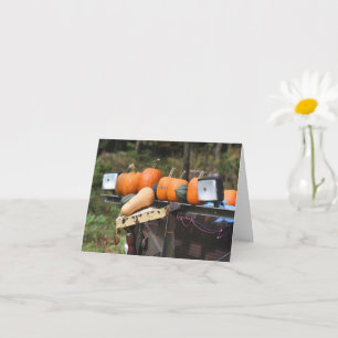 Pumpkins On Truck Autumn Blank Note Card