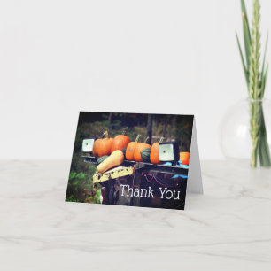 Pumpkins On Truck Fall Thank You Card