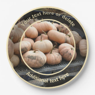 Pumpkins On Truck Fall Themed Personalised Party Paper Plate