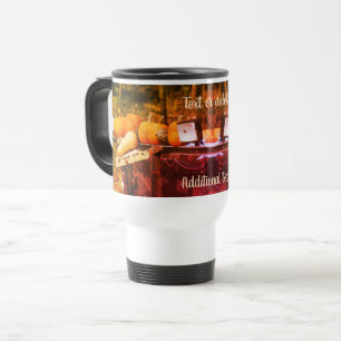 Pumpkins On Truck Nature Art Personalised  Travel Mug