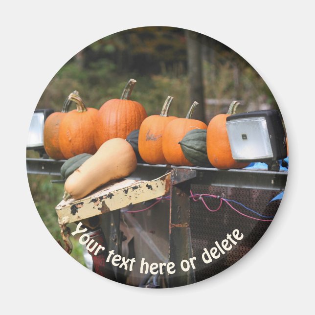 Pumpkins On Truck Nature Personalised Magnet (Front)