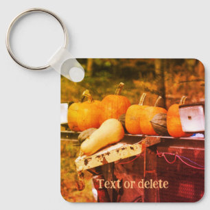 Pumpkins On Truck Nature Personalized Key Ring