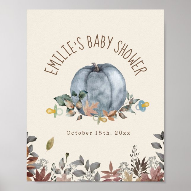 Pumpkins & Pacifiers Boy Baby Shower Welcome Poster (Front)