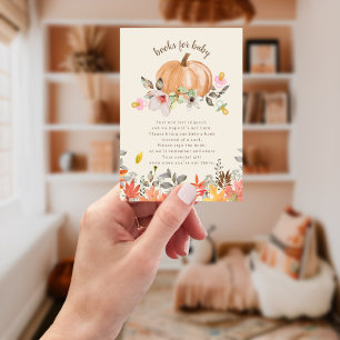 Pumpkins & Pacifiers Fall Baby Shower Book Request Enclosure Card