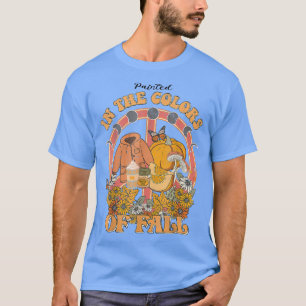 Pumpkins Painted In The Colors Of Fall Vintage Fal T-Shirt