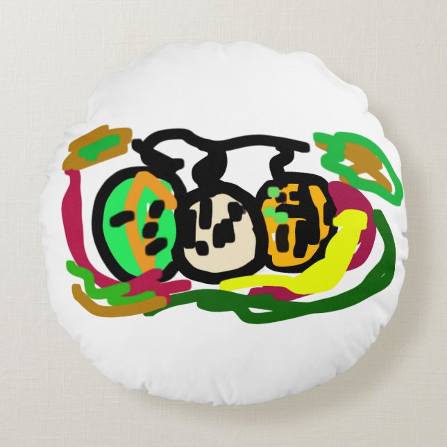 Pumpkins Patch Latte  Round Cushion (Front)