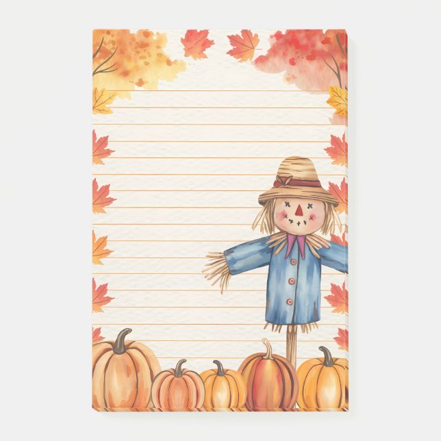Pumpkins & Patchwork Post-it Notes (Front)