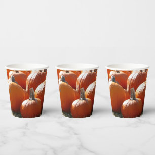 Pumpkins Photo for Fall, Halloween or Thanksgiving Paper Cups