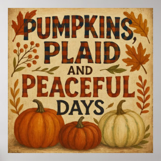 Pumpkins, Plaid & Peaceful Days – Cosy Autumn Post Poster
