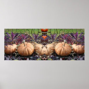Pumpkins Plants Farm Stand Mirror Abstract Poster