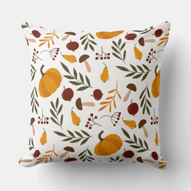 Pumpkins, Pomegranates, and Pears Cushion (Front)