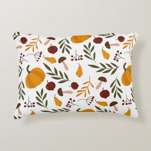 Pumpkins, Pomegranates, and Pears Decorative Cushion (Front)