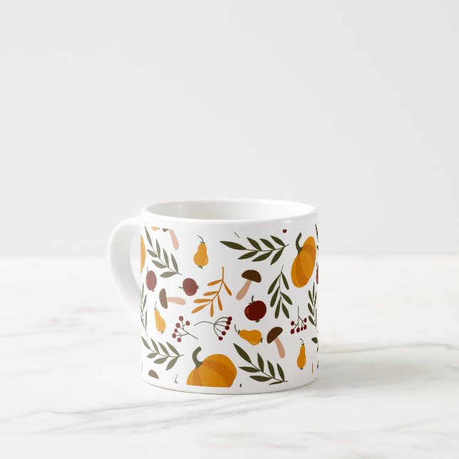 Pumpkins, Pomegranates, and Pears Espresso Cup (Front Left)