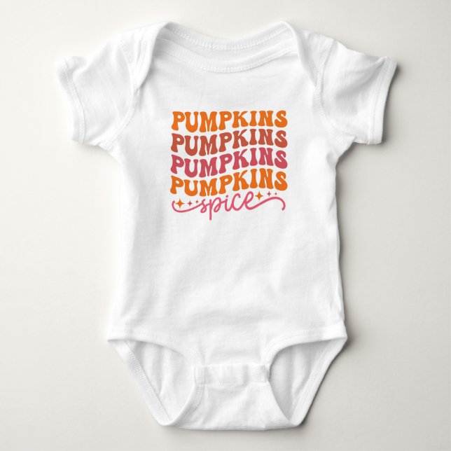 Pumpkins Pumpkins Pumpkins Pumpkins Spice Baby Bodysuit (Front)