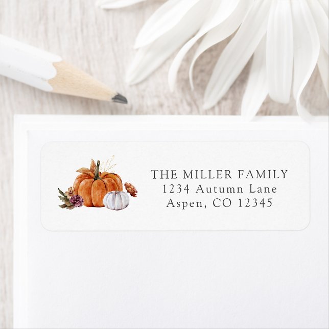 Pumpkins Return Address Label (Fall Pumpkins Return Address Label by Painted Paperie
)