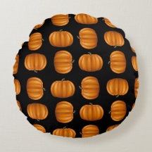 Pumpkins Round Throw Pillow (16")