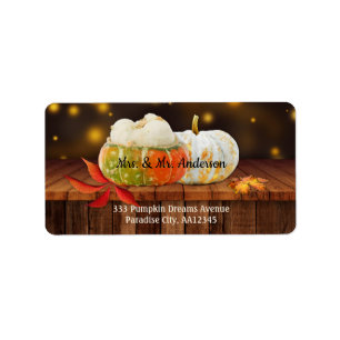 Pumpkins Rustic Fall Wedding Address Label