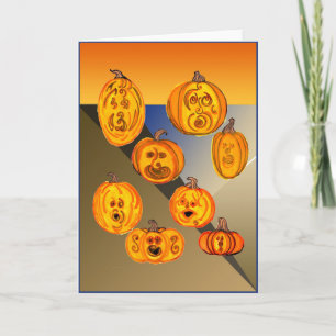 Pumpkins Scream Halloween Folded Holiday Card
