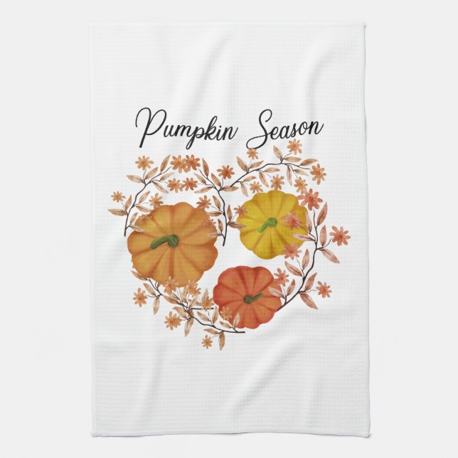 Pumpkins season tea towel (Vertical)