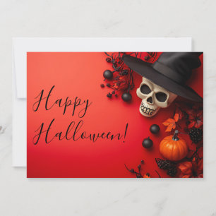 Pumpkins Skull Halloween Greeting Card