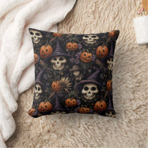 Pumpkins Skulls Flowers Halloween