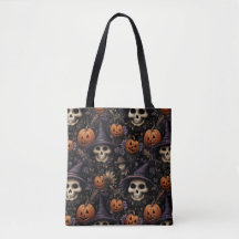 Pumpkins Skulls Flowers Halloween