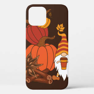 Pumpkins, star anise, cinnamon sticks, autumn leav iPhone 12 case
