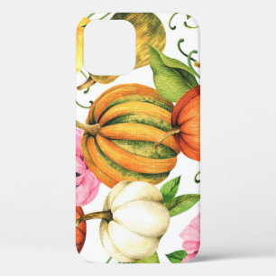Pumpkins Sunflowers: Watercolor Pattern Design iPhone 12 Case