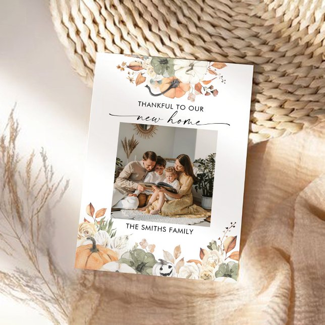 Pumpkins Thanksgiving Flat Announcement Card (Creator Uploaded)