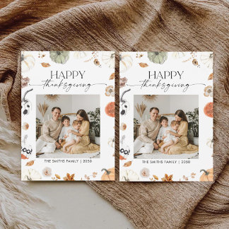 Pumpkins Thanksgiving Flat Holiday Card