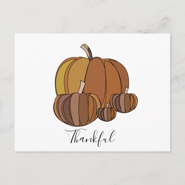 Pumpkins Thanksgiving Happy Season Postcard (Front)