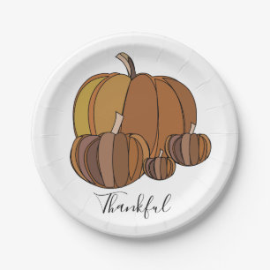 Pumpkins Thanksgiving Party Paper Plate