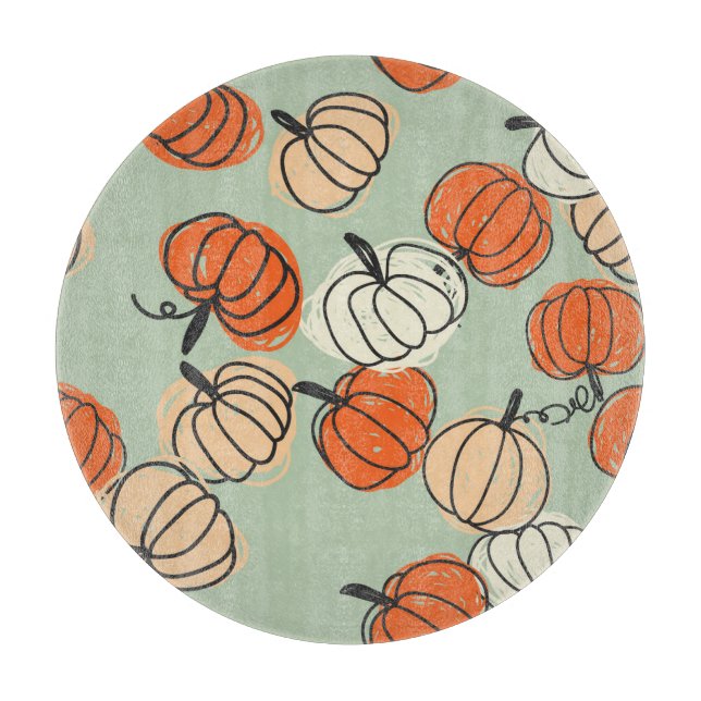 Pumpkins: Thanksgiving seamless pattern. Cutting Board (Front)