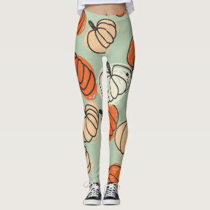 Pumpkins: Thanksgiving seamless pattern. Leggings