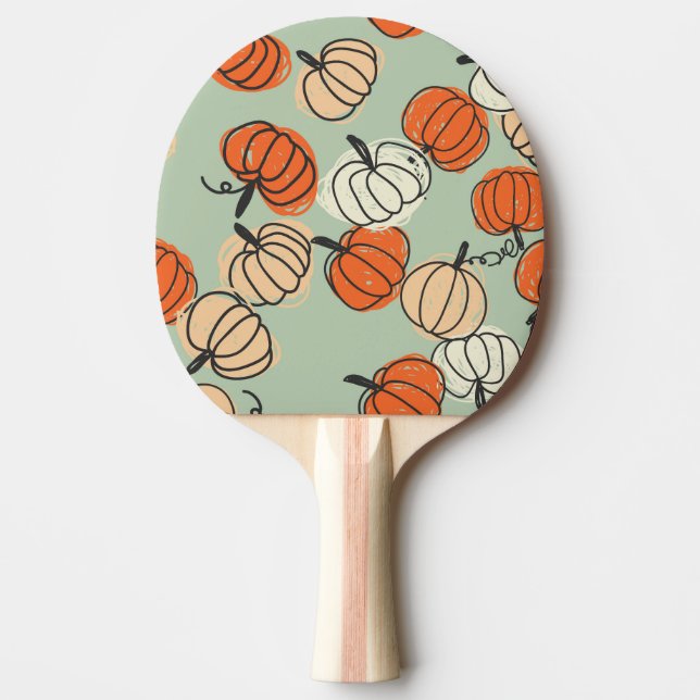 Pumpkins: Thanksgiving seamless pattern. Ping Pong Paddle (Front)