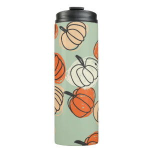 Pumpkins: Thanksgiving seamless pattern. Thermal Tumbler