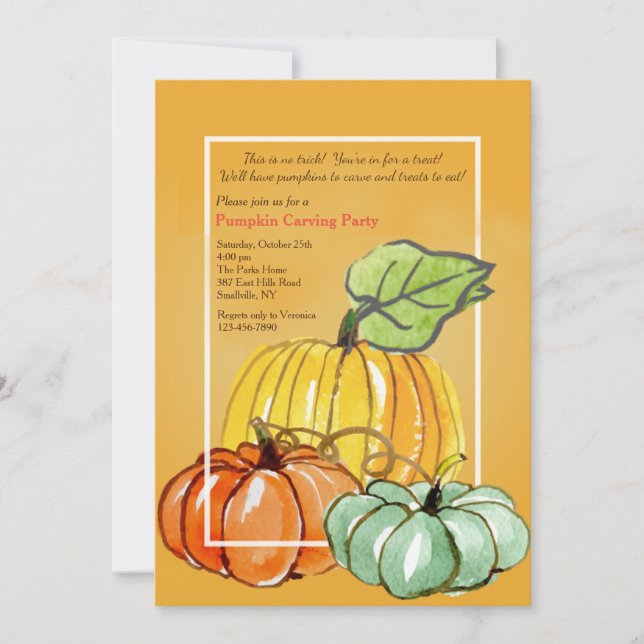 Pumpkins Three Invitation (Front)