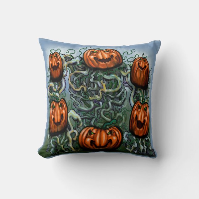 Pumpkins Throw Pillow (Front)