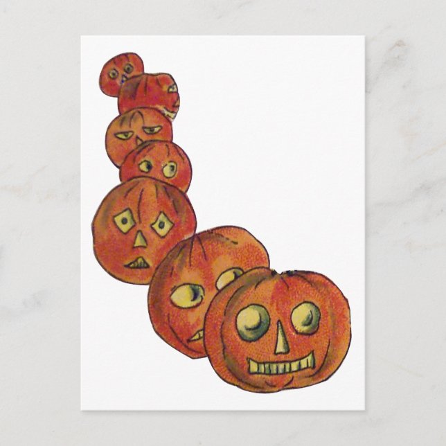 Pumpkins (Vintage Halloween Card) Postcard (Front)
