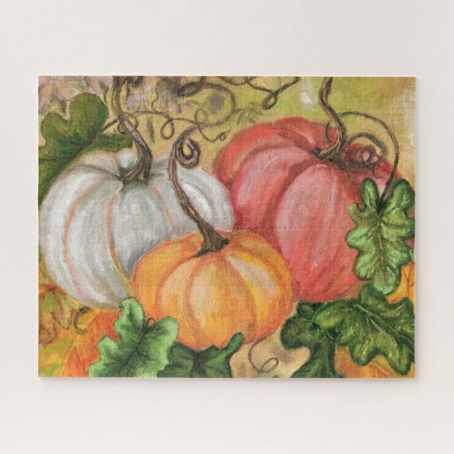 Pumpkins - Watercolor Art Jigsaw Puzzle (Horizontal)