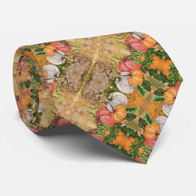 Pumpkins - Watercolor Art Tie (Rolled)